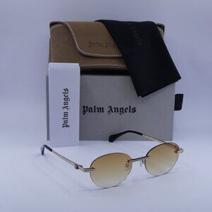 Palm Angels PERI10H CRYSTAL 7622 Oval Sunglasses - Gold/Orange Gradient